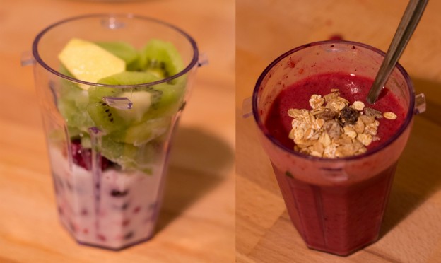 Smoothie maison aux fruits rouges et vitamines